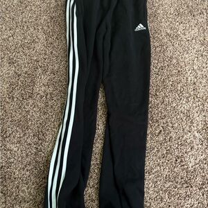Adidas Kids Black Joggers with White Stripes